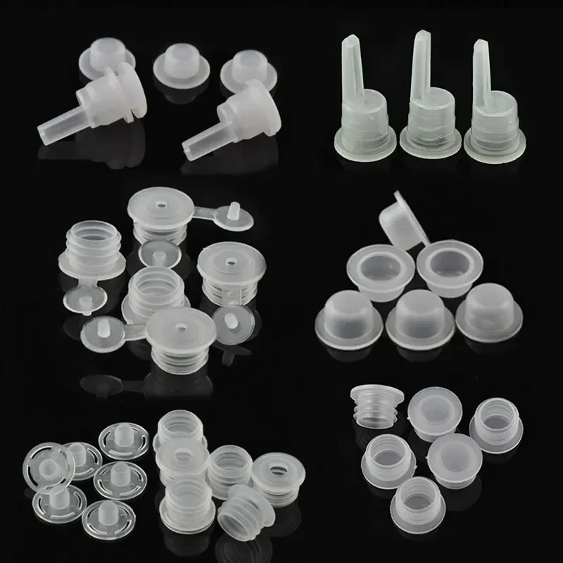 18R Essential Oil Bottle Plug  for Leak-Proof Inner Stopper Drop Stopper Silicone Cap PlasticConcave T-Type Flat Stopper - Image 3