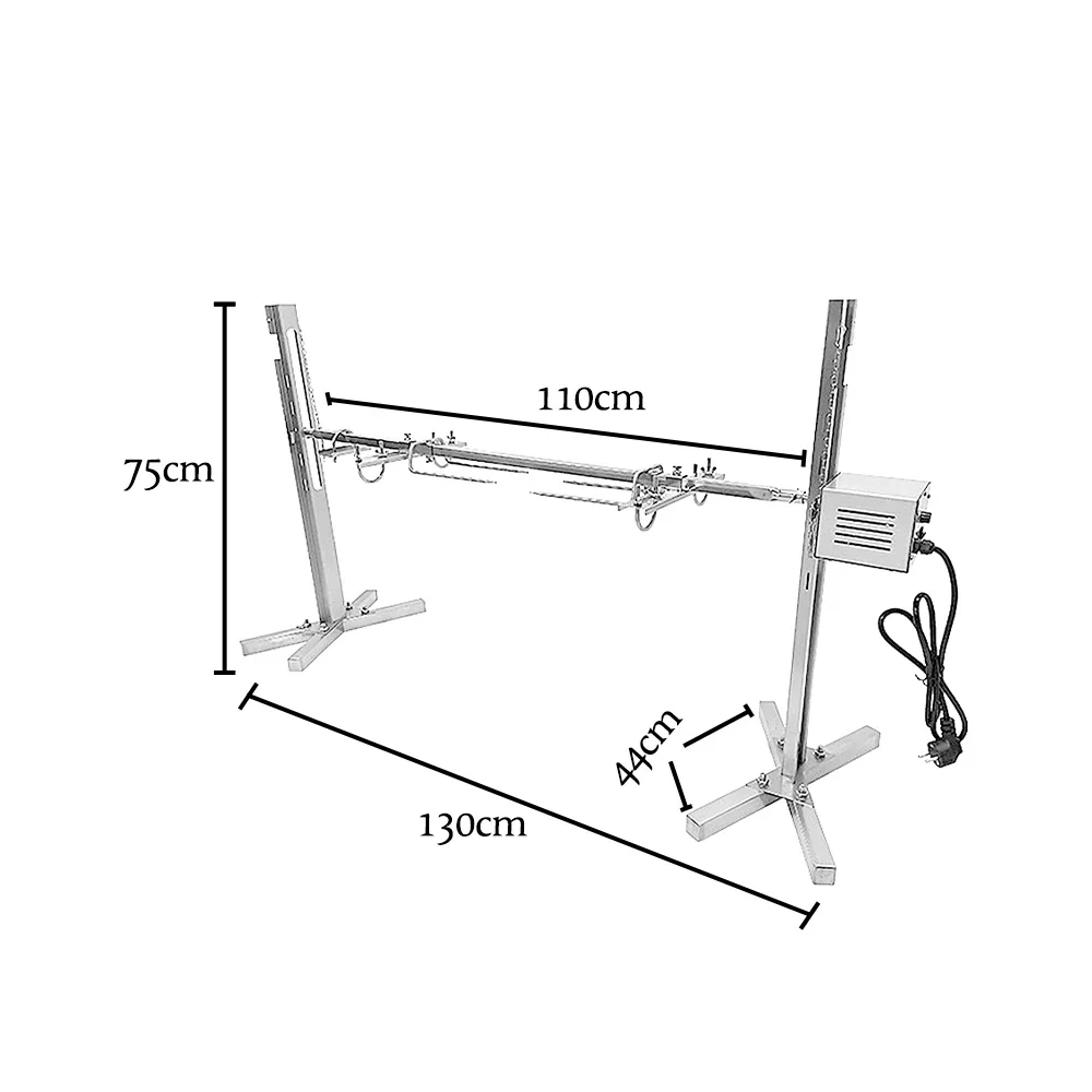 홈와이즈 캠핑 바베큐 브래킷 키트, 전기 바베큐 그릴, 자동 회전 그릴 로티세리, 40kg 적재 스테인레스 스틸
