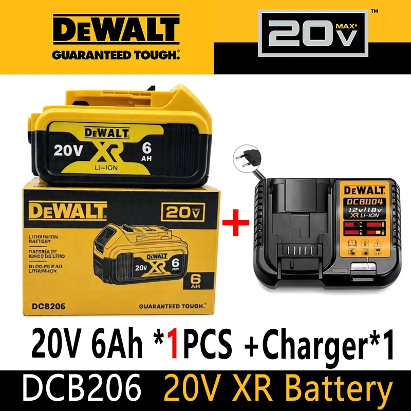 100% Genuine Dewalt 20V Battery, 20V MAX 6Ah Battery DCB206 DCB205 DCB184 for Dewalt Power Tool Replacement Battery image 3