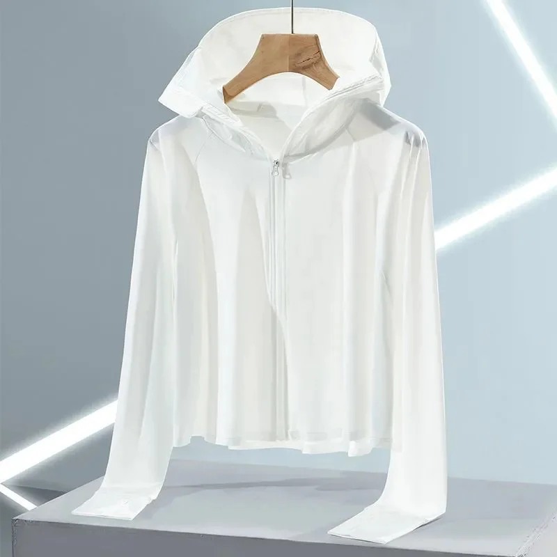 Summer New High Quality Ice Silk Women Sunscreen Clothing Outdoor Sports Sweat-absorbing Quick Drying UV Protection Coat Tops