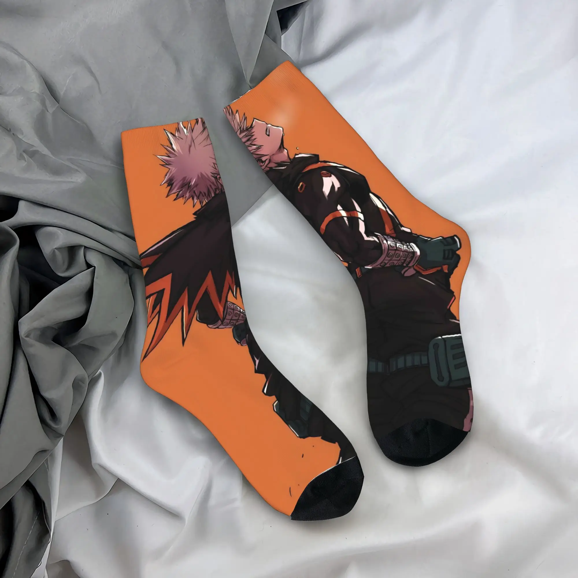 Носки в стиле аниме Katsuki Bakugo, дизайнерские чулки, противопотные носки для пар, теплые мягкие осенние повседневные носки для скалолазания