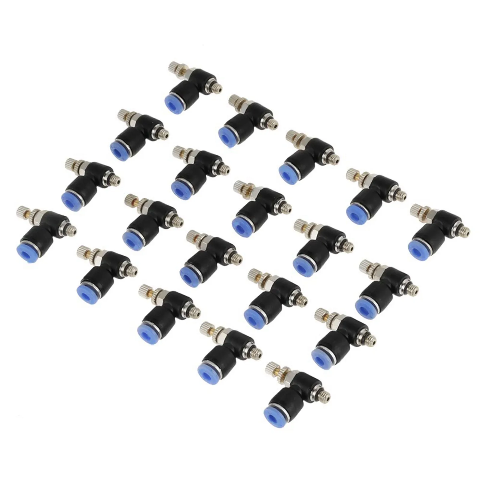20Pcs OD 4mm Tube M5 Pneumatic Air Flow Speed Control Valve Quick Connector
