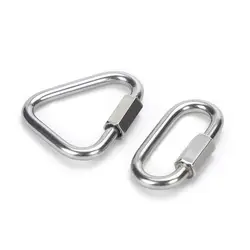 Stainless Steel Oval Triangle Carabiner Connecting Ring Meilong Lock Rock Climbing Equipment Fast Security Outdoor Tools