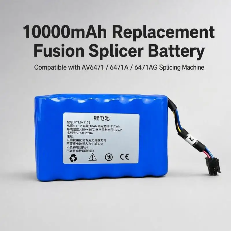 HYLB-1173 Replacement Battery For AV6471 Fusion Splicer 10000mAh Compatible With 6471A 6471AG Splicing Machine Battery