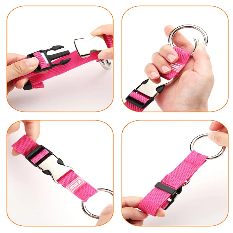 Reisegepäckgurt, tragbarer Befestigungsgurt, Metall-Federclip, verstellbarer Nylon-Rucksack-Befestigungsclip, Gramm-Fixierer, Handtaschenhaken-Gurt – Detail 13