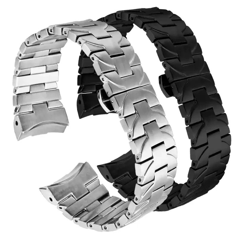 Accesorios de 24mm, pulsera de reloj para correa Panerai, banda de acero para hombre PAM441 111, cadena de reloj con hebilla de mariposa de acero inoxidable sólido