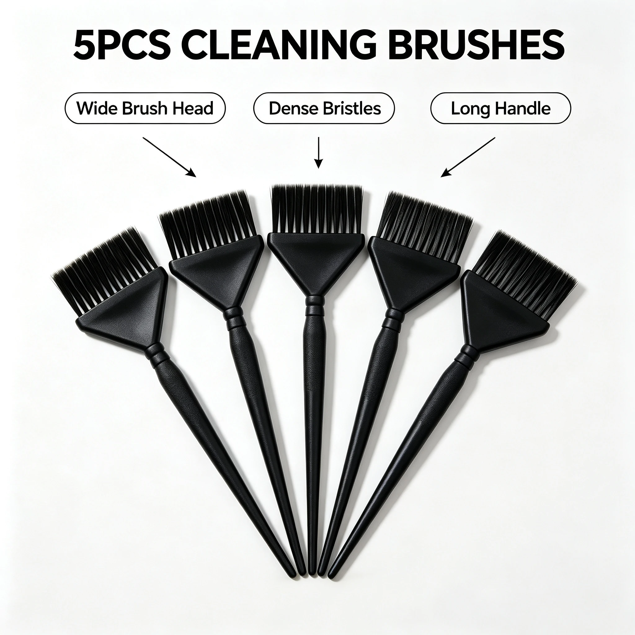 1PCS/3PCS/5PCS Black Hair Detail Tinting Brush, Soft Bristles Hair Dye Brush, Portable Salon Hair Coloring Styling Tool