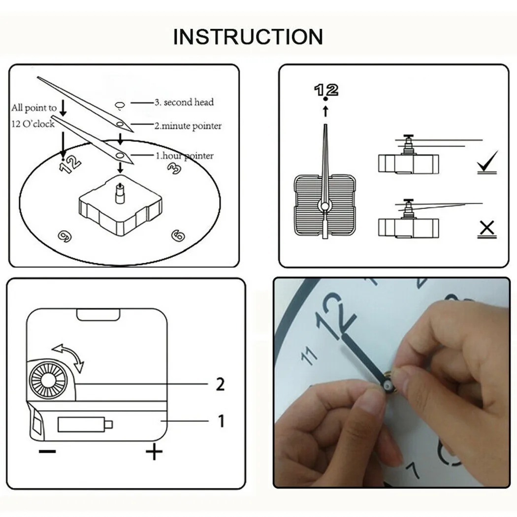 2021 New Useful Clock Accessories Black Clock DIY Equipment French Handle High Torque Spade Spare Part Spindle