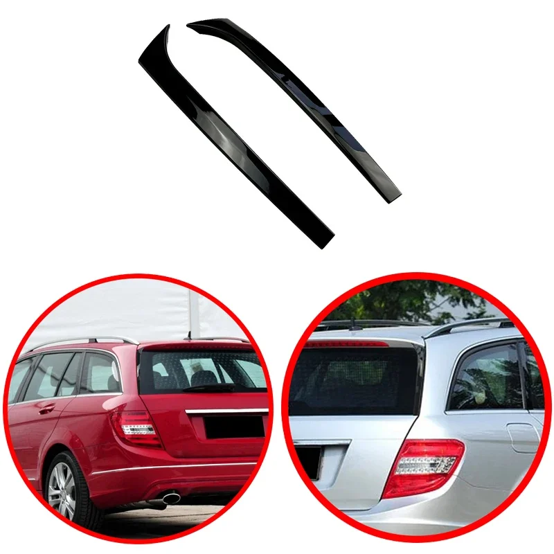 

High Quality ABS For Mercedes-Benz C Class W204 Variant Wagon C200 C260 2007 To 2014 Rear Window Side Spoiler Trim Gloss Black