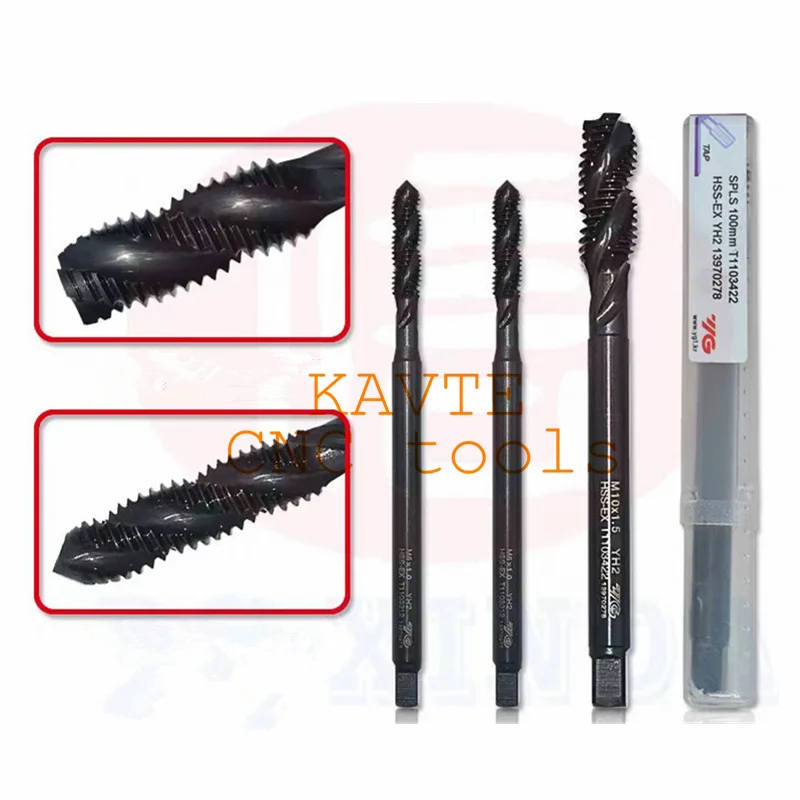 Novo 1 peça feita na coreia M3-M20 100mm 150mm YG-1 t1103 t1105 HSS-EX torneira espiral longa processamento: liga de aço, etc.