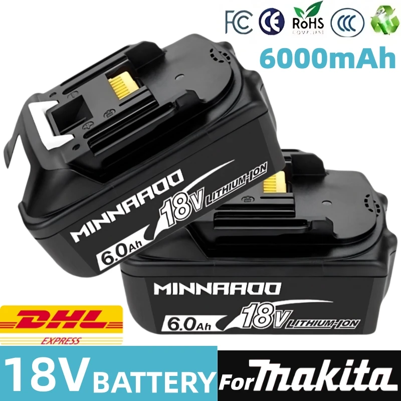 

100% Original for Makita 18V Battery DDF487 DTW700 DGA404 DTD173 Power Tools accessories lithium Battery 18 volt 3Ah6Ah/5Ah