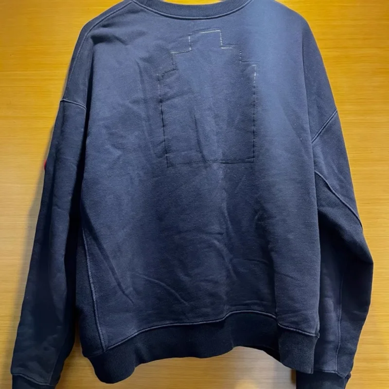 Navy Blue Oversized Unisex CAVEMPT Pullover Irregular Heavy Embroidery Pattern Retro Print Cotton CE Sweatshirts Men Women Tops
