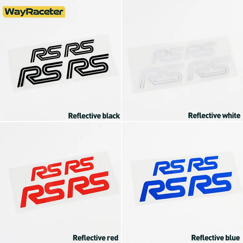 4 Pcs Car Brake Caliper Sticker Hi Temp Waterproof Reflective Decal For Ford RS Focus MK2 MK3 Fiesta Mondeo Fusion Puma Kuga