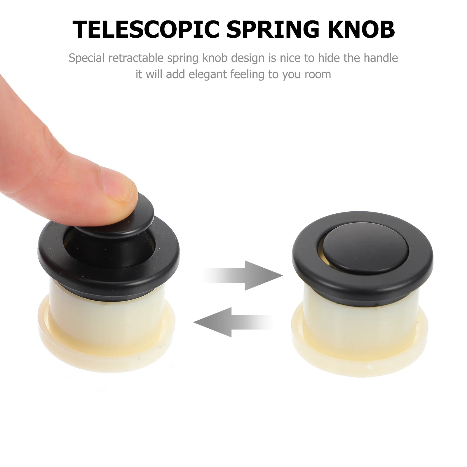 

2Pcs Retractable Spring Pull Handles Zinc Alloy Embedded Furniture Knobs for Cabinet Drawer Wardrobe Door Home Use