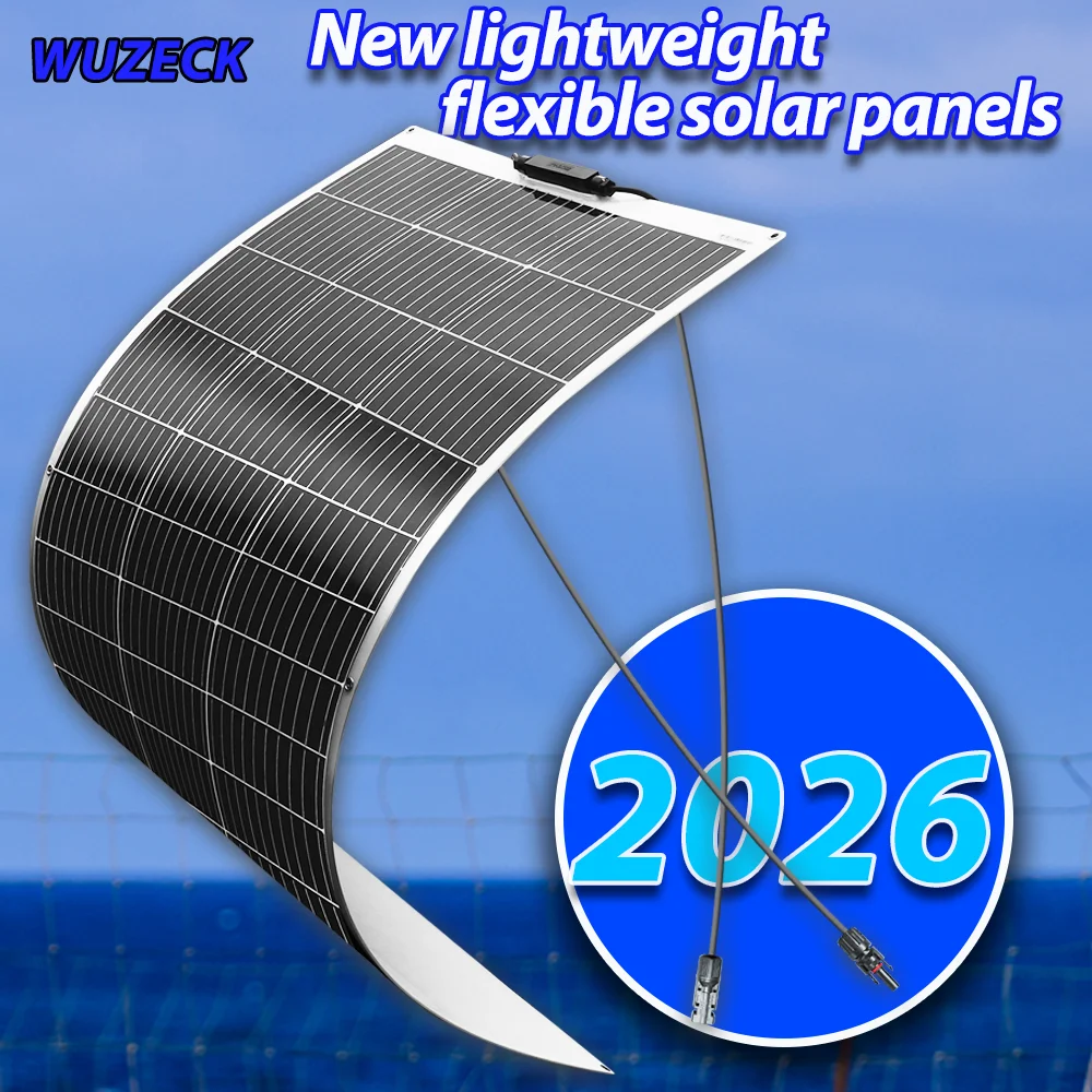 Flexibles Solarmodul 105W 18,15V Monokristallin PET Tragbares Solarladegerät für Camping Wohnmobil Boot Off-Grid Balkon Balkonkraftwerk Solarsystem 12V Solarmodul 100W Flexibel