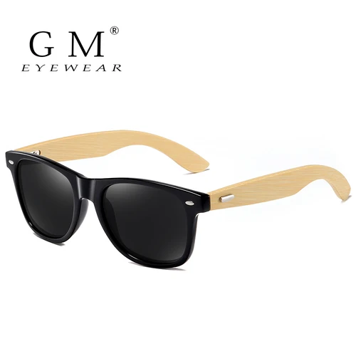 Gafas de sol de madera GM para hombre y mujer, gafas de sol de bambú, gafas de viaje para hombre y mujer, gafas de sol Vintage con patillas de madera 7061DY
