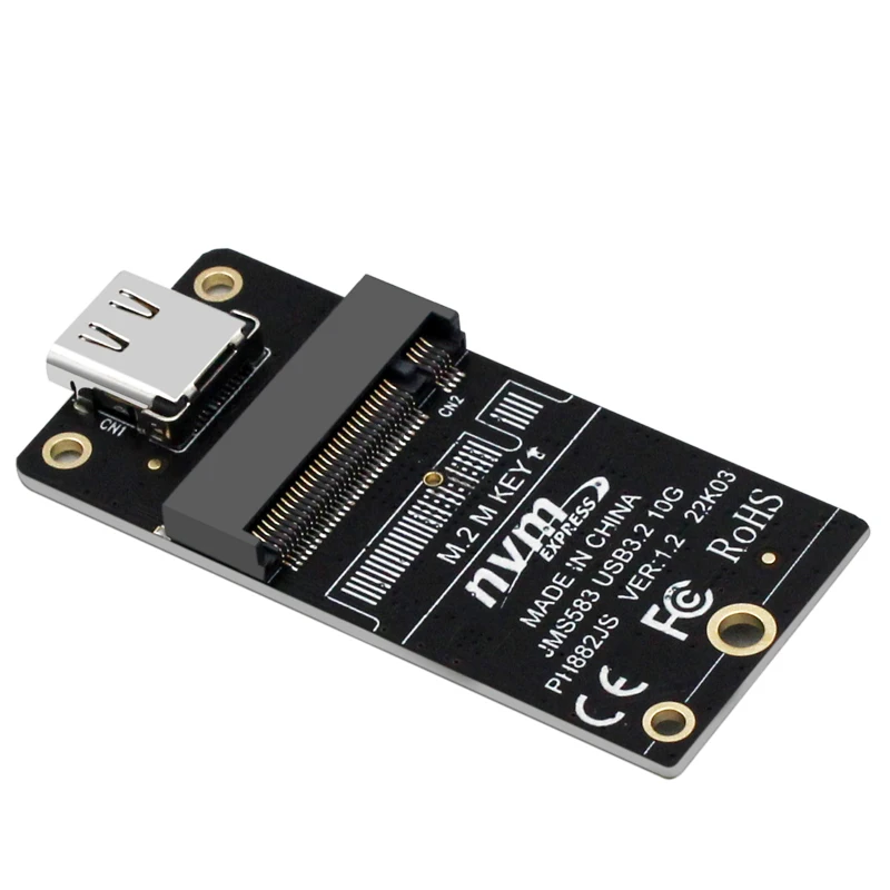 NVME USB 어댑터 NVME-USB 3.1 유형 C 10Gbps 라이저 M2 PCIE NVME SSD-USB C 변환기 2230 M.2 NGFF SSD 용 JMS583 칩 M 키