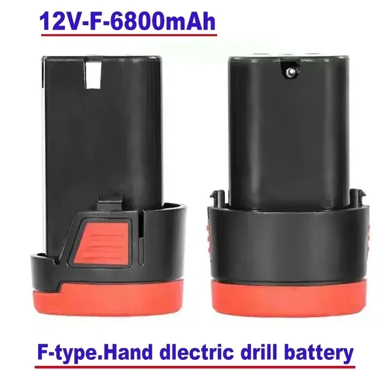

100% New 12V 6800 MAh Large Capacity Rechargeable Lithium-Ion Battery F-Type for Electric Tools Drill Bits Screwdrivers