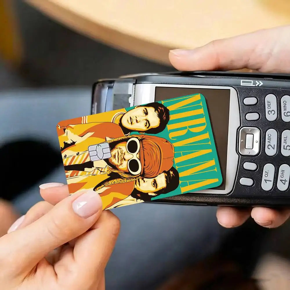 Rock band N-NirvanaS  Credit Card HD Stickers Game Card Decal Small Chip Waterproof Sticker Gift