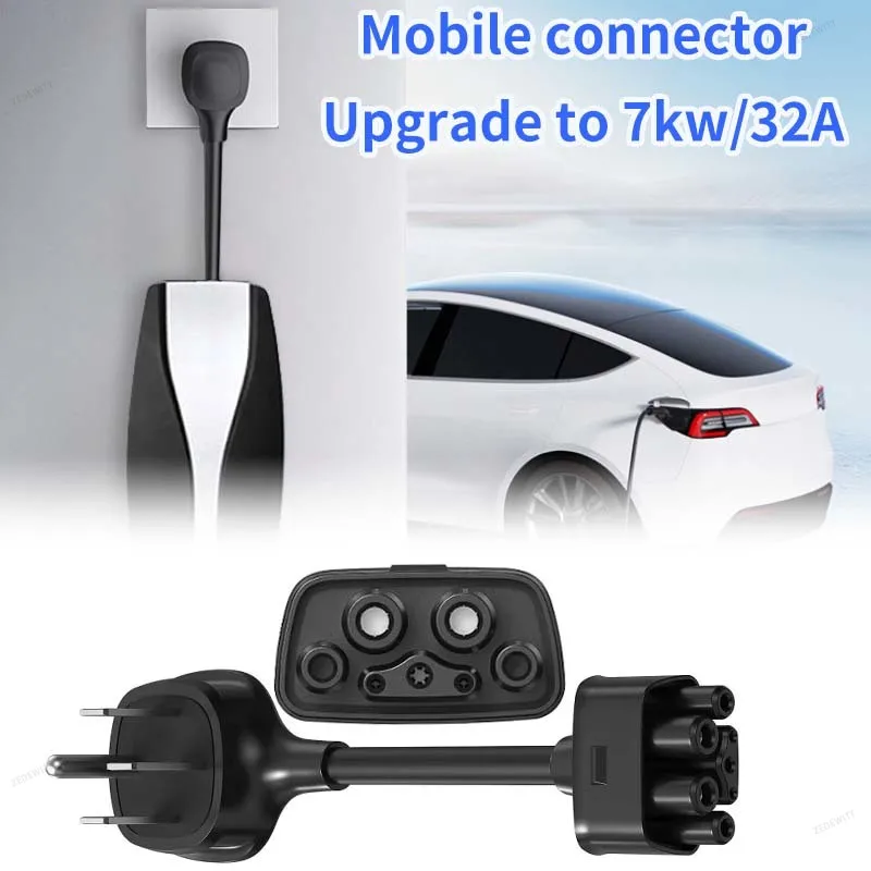 For Tesla Gen 2 Mobile Portable Charger NEMA 14-50 Adapter 32 Amp 220V-240V Fast Charging Connector for Model 3 EV Charger Parts