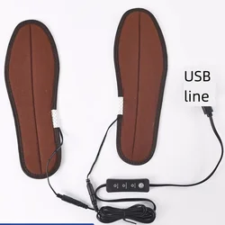 USB Heated Shoe Insoles Electric 3 Gear Temp Foot Warming Pad Sock Mat Washable Winter Outdoor Sports Heating Insole Size 33-44