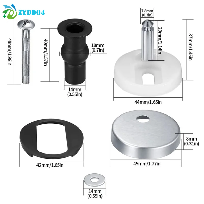 

●2Pcs Toilet Seat Hinges Top Fix Hinge Pack Mountings Replacement Release Quick Screws For Toilet Bathroom Furniture Accessories
