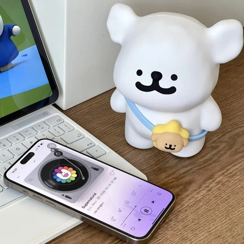 

В наличии, новые 2 стиля, 15 см, мультяшная милая линия, собака, Bluetooth-динамик, украшения для рабочего стола, украшения для девочек, подарок на выпускной, день рождения