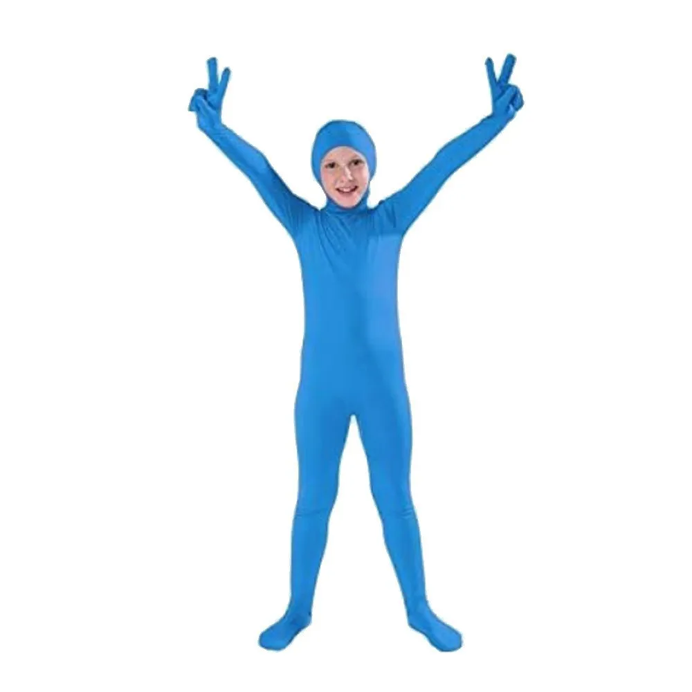 Esposizione del viso Body Suit Costume da ballo Tutto che copre loween Outfit Colore puro Vestibilità attillata Pantaloni ortodici a vita bassa Fibra di poliestere