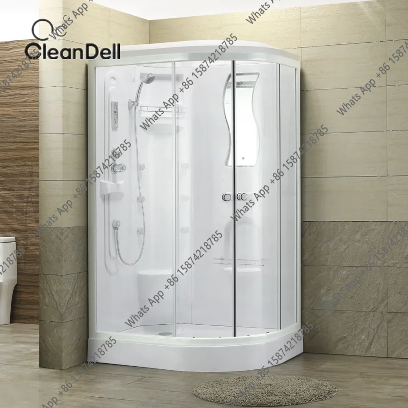 Hi Integral Shower Room, Curved White High Basin Bath Room, Low Basin Rectangular Bath Bathroom