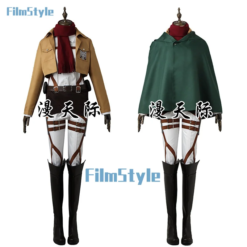 Cosplay Anime Levi Ackerman Mikasa Eren Jaeger Outfits Hange Zoe Cosplay Costume AOT Full Set