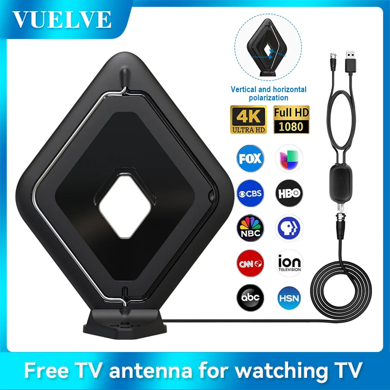 

VUELVE TV Antenna Vertical and Horizontal Polarization Signal Reception Antenna Digital TV 4K High Gain HD Antenna