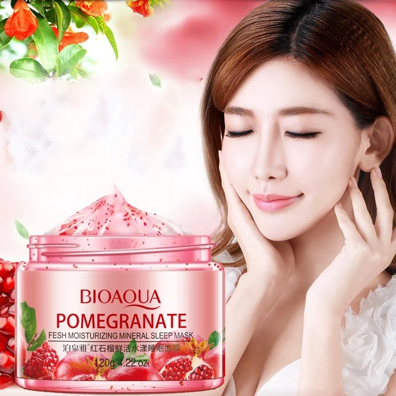 

120g Pomegranate Sleeping Mask Moisturizing Hydrating Whitening Mask Cream Anti Aging Anti-Wrinkle Beauty Facial Skin Care