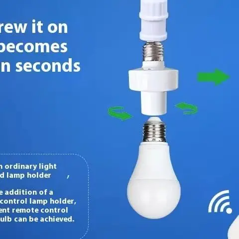 

E27 Wireless Remote Control Smart Timer Switch Lamp Holder Multi Light Switch Baby Room Bedroom House Timer Switch