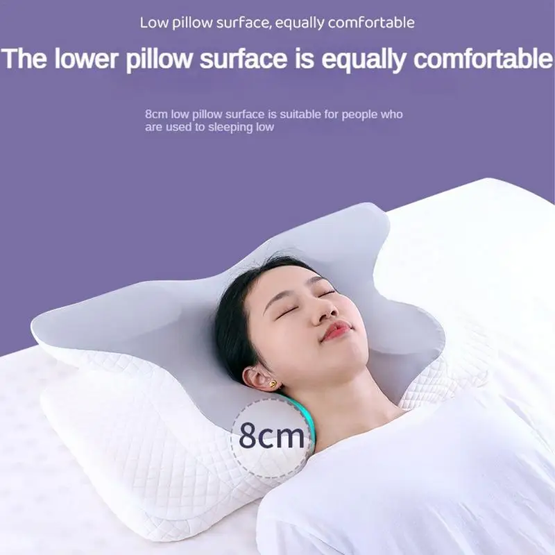 

Эргономичная подушка для шеи в форме бабочки, подушка для сна с эффектом памяти, впитывающая пот, дышащая подушка для сна высокой плотности