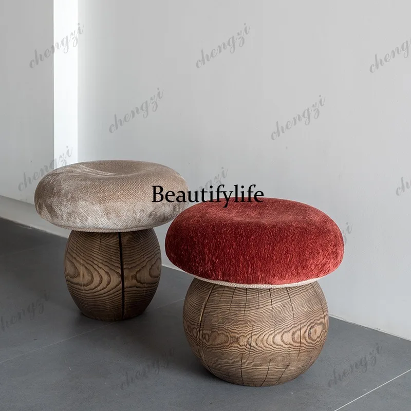 A74 Creative Solid Wood Stool Home Living Room Sofa Side Stool Entry Shoe Change Stool
