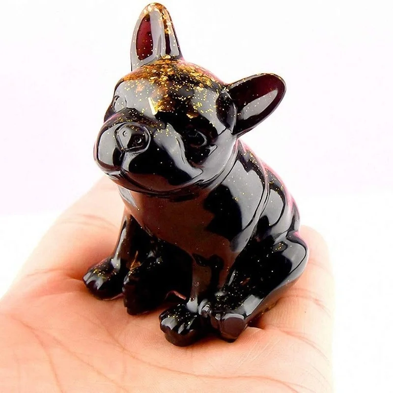 Crystal Epoxy Mould 3D French Bulldog Silicone Chocolate Shaped Dessert Decoration Baking Accessories