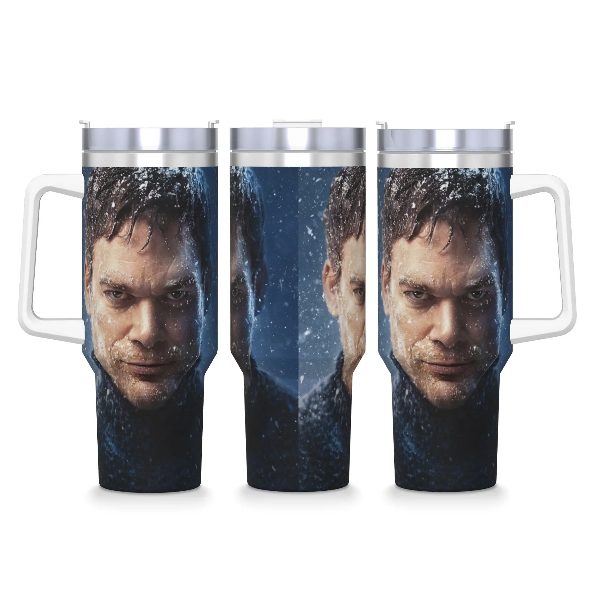 

Dexter New Blood Tumbler Cold and Hot Water Bottle Insulated Stainless Steel Coffee Mug Printed Driving Car Mugs