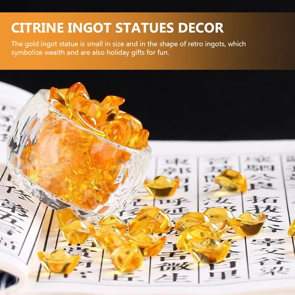 

5pcs Citrine Statue Desktop Decoration Home Office Wealth Luck Ingot Decor Fengshui Ornament Creative Desktop Decor Craft