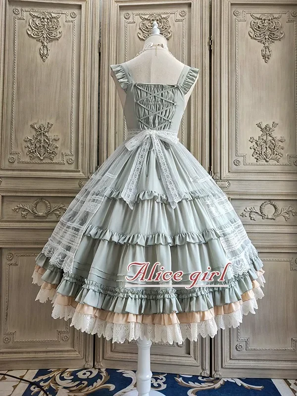 Robe Lolita Camellia Bloom Cla avec voile, Jsk élégant, Alice Girl