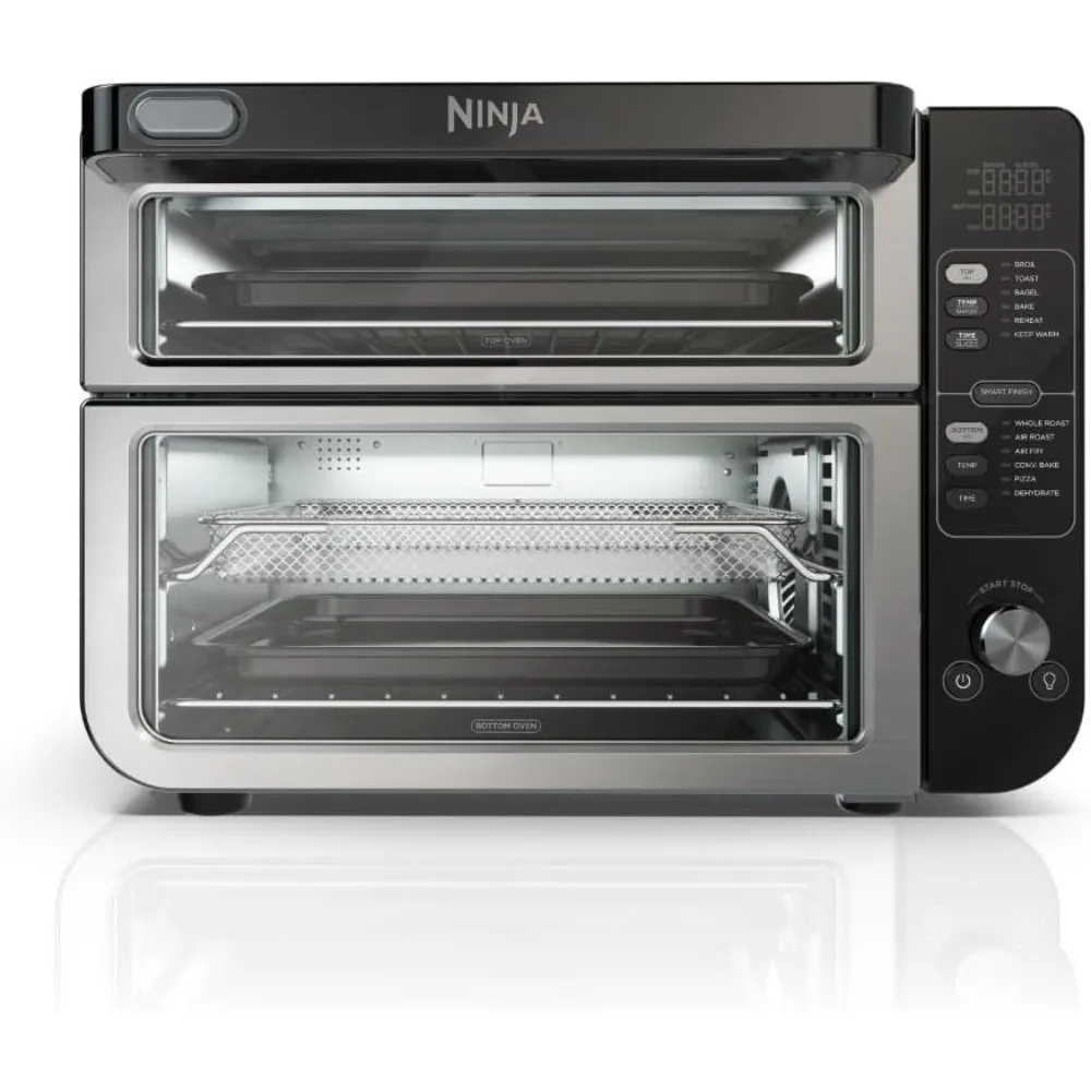 12-in-1 Double Oven, Rapid Top Convection and Air Fry Bottom , Bake, Roast, Toast