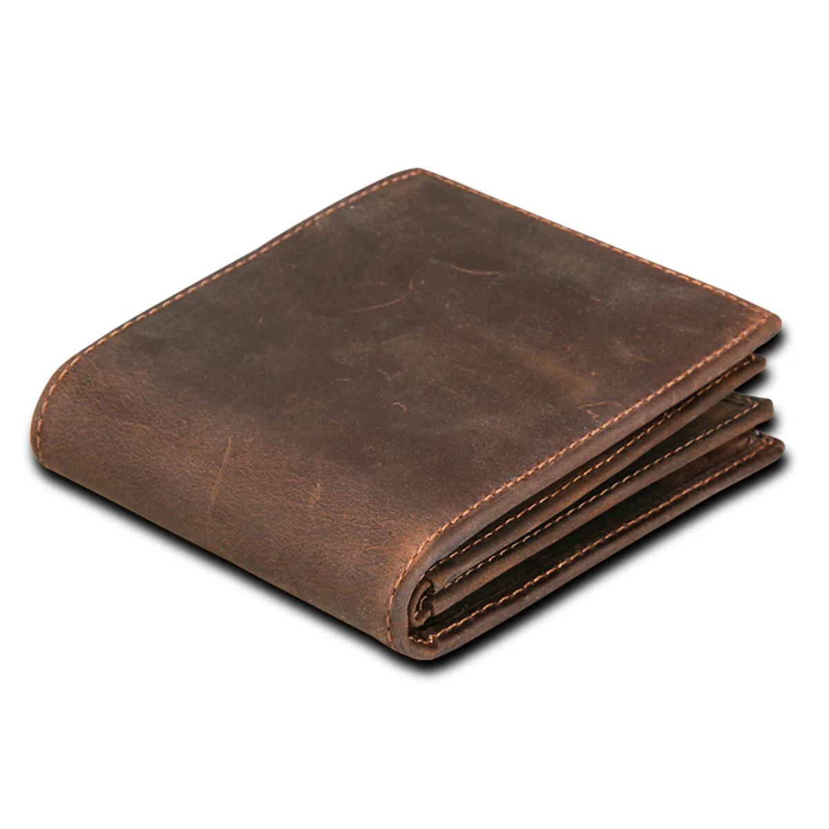 100% Genuine Leather Simple Design Retro RFID Wallet for Men with Cardholder Money Bags Men's Oil Wax Skin Short Wallets