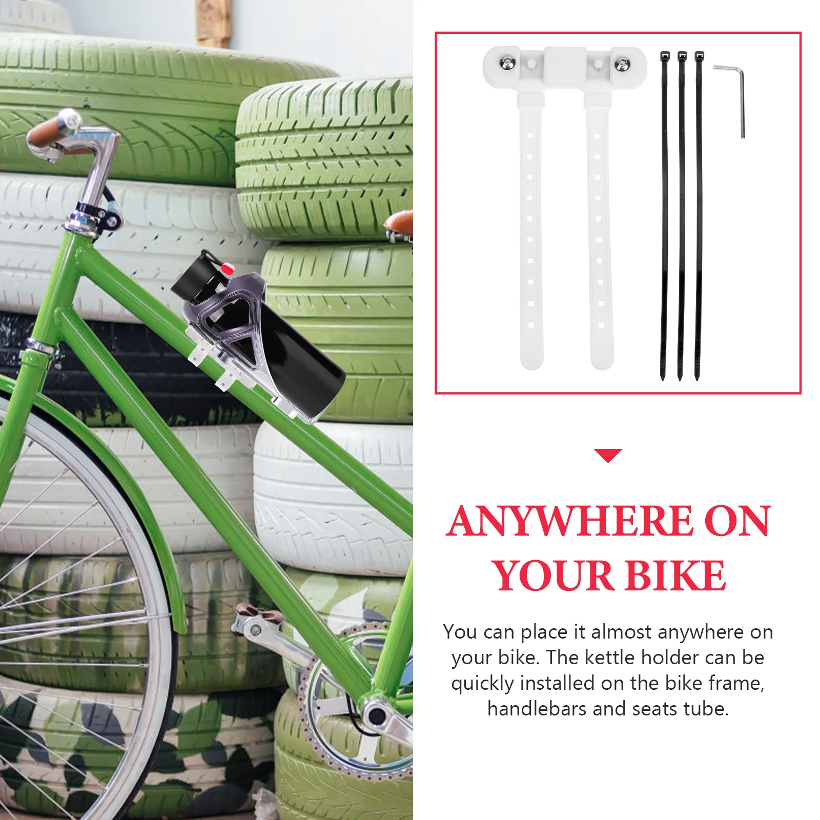 1 مجموعة 1 مجموعة حامل زجاجة ماء للدراجة قاعدة تثبيت قابلة للتعديل لا حاجة إلى ثقوب لعربة إطار دراجة قفص الزجاجات #1