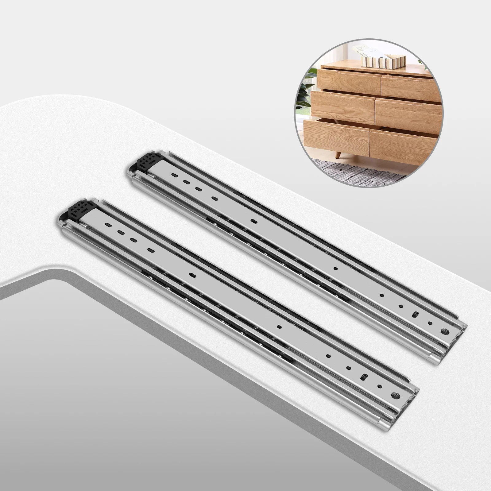 

Heavy Duty Drawer Slides 56 Inch Full Extension Ball Bearing Industrial Drawer Slides 3 Section Drawer Tracks and Runners