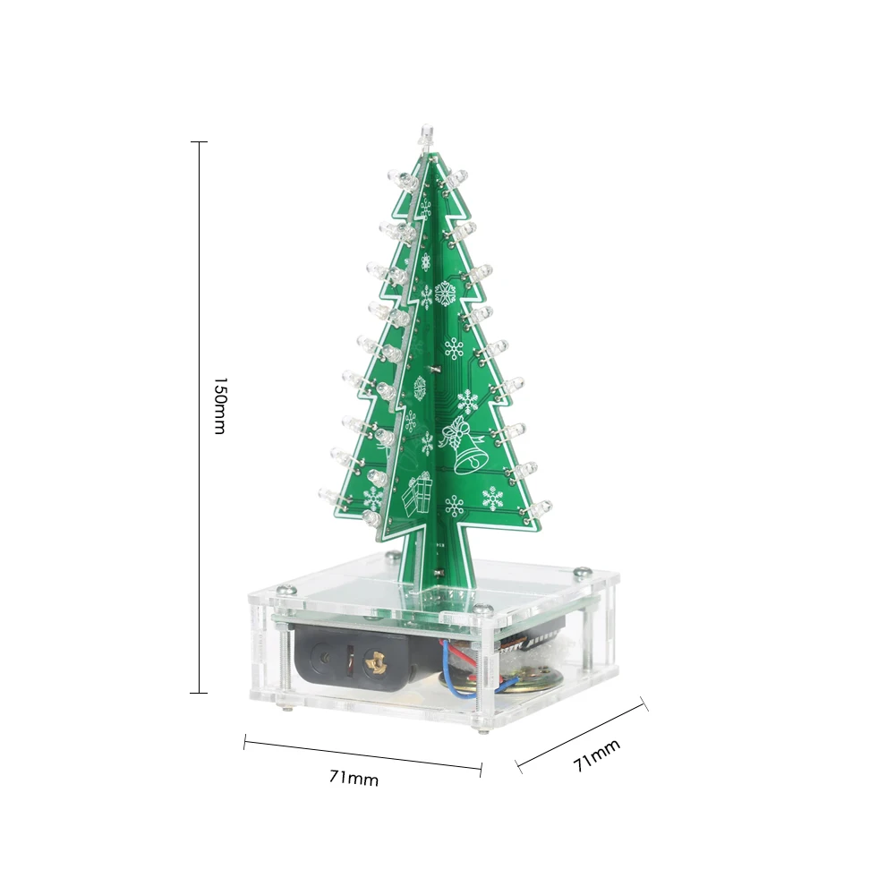 DIY LED Christmas Tree Colorful Easy Making Christmas Tree Electronic Learning Kit Module 37PCS LED Light DIY Christmas Gift