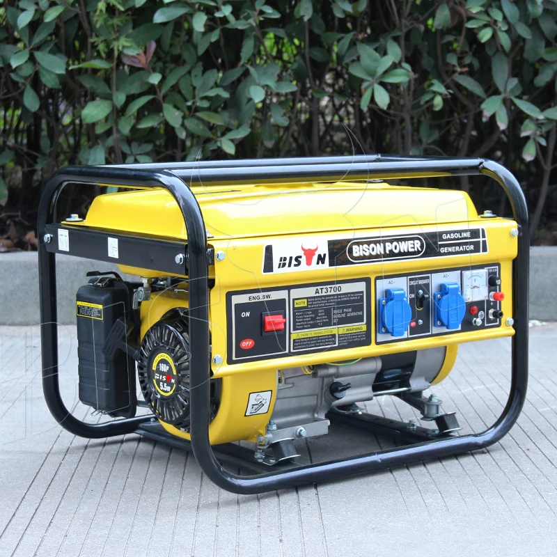 

Bison Wholesalers Small Mini Gas 110V 220V 3 Phrase 60Hz Easy Srtart 2.0kw 2.2kw Gasoline Generator With European Socket