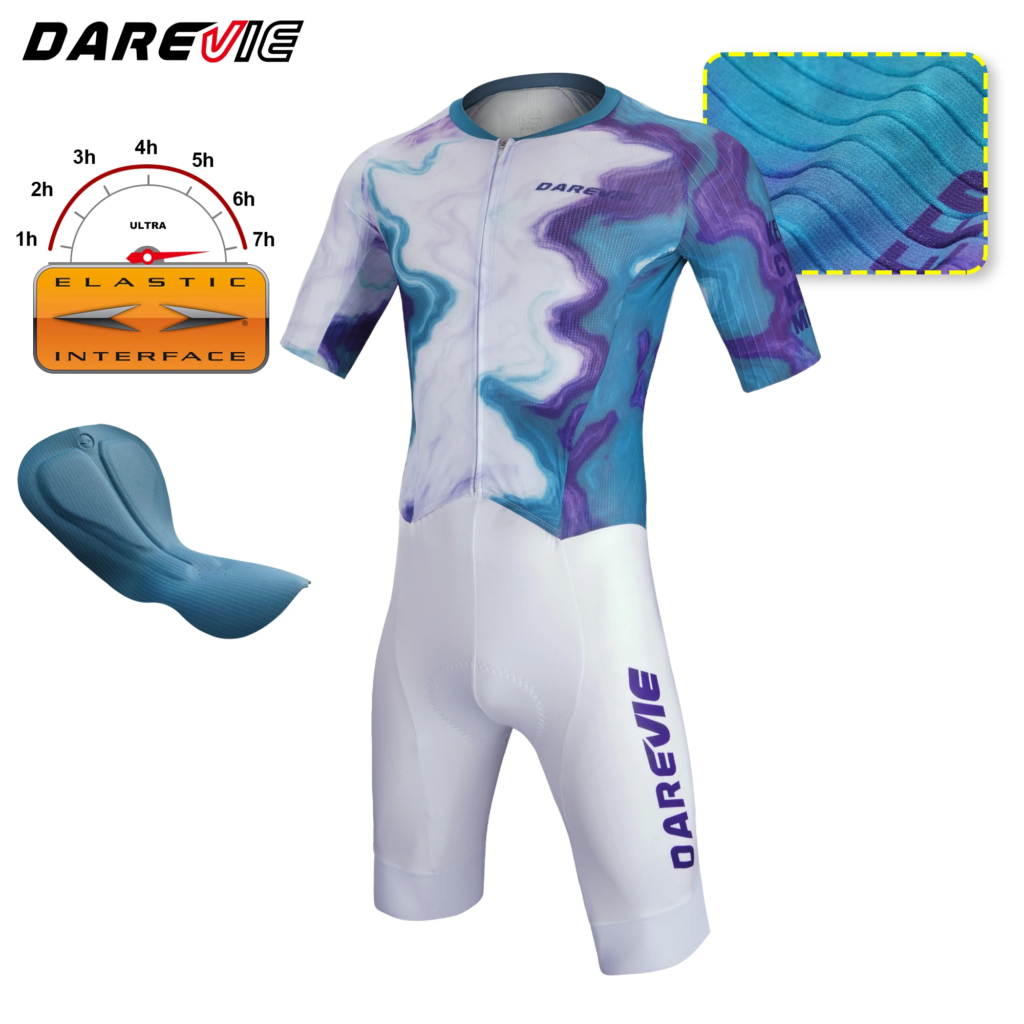 DAREVIE Ensemble de cyclisme pour homme, Aero High Speed Anti UV, maillot de cyclisme de haut niveau, séchage rapide, évacuation de l'humidité, maillot de cyclisme pour homme