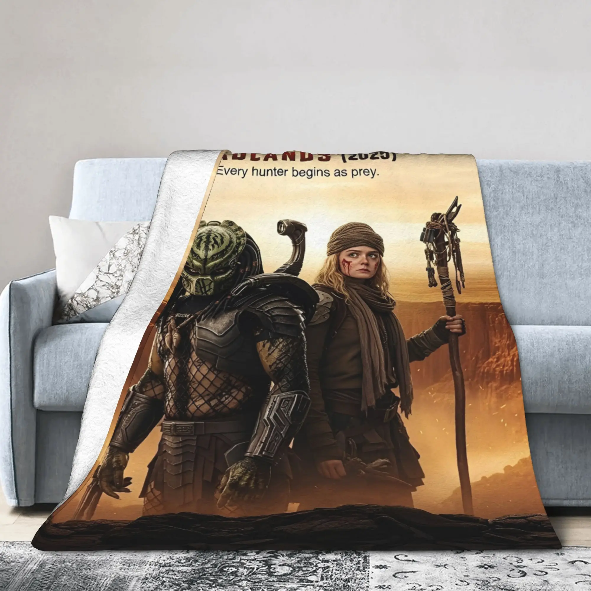 New Predator: بطانيات Badlands الناعمة المصنوعة من الصوف المرجاني، بطانيات مريحة قابلة للغسل في الغسالة