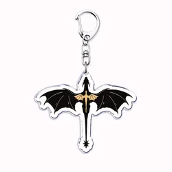Popular New Basgiath War College Fourth Wing Black Dragon Keychain Pendant Car Key Chain Jewelry Men Friends Gifts Accessories