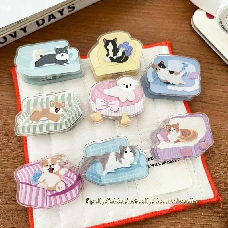 Gift Sealing Clip  Cute Cats And Dogs Animal Cartoon PP Material Bag Closure Memo Holder For Office School