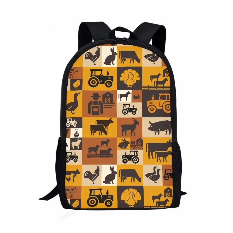 Cartoon Farm Truck Print Children Students School Bag Girls Boys Book Bag Laptop Bag Daily Casual Backpack Travel Rucksacks